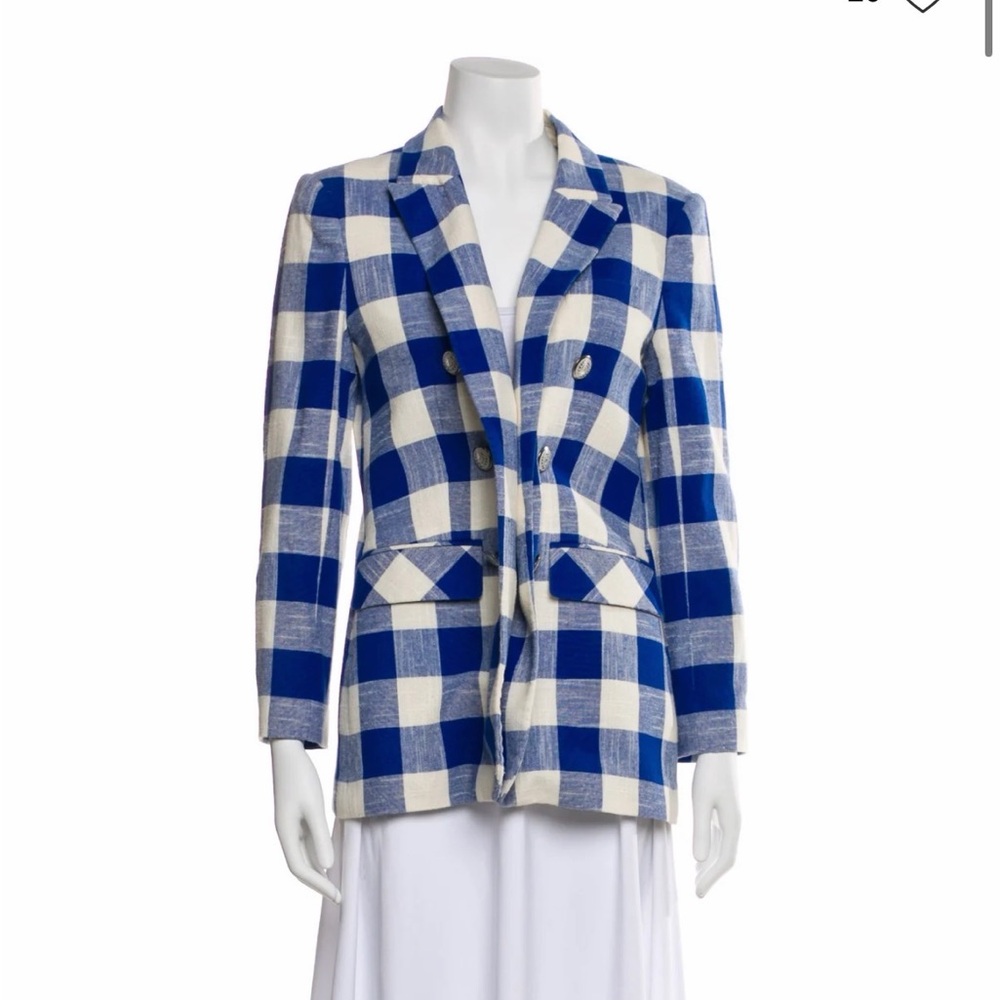 Veronica Beard Blue and White Checkered Women's Blazer